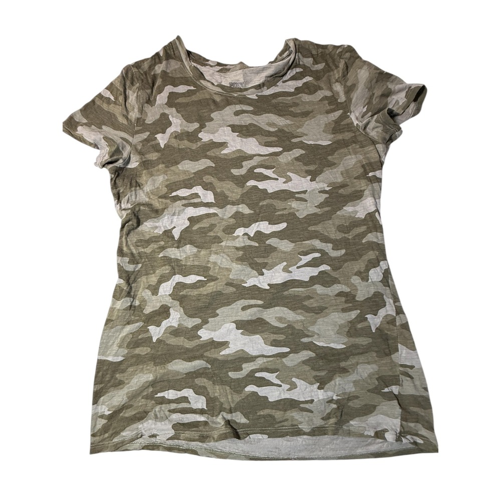 PINK by Victoria Secret Green Camo T-Shirt Medium Womens‎ Short Sleeve Crewneck
